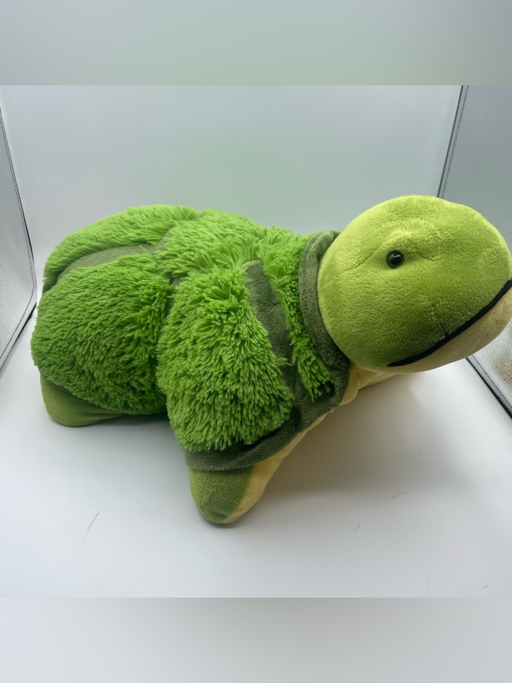 Pillow Pets Turtle 18” Green Plush 2010 Retired Stuffed Animal Foldable Toy